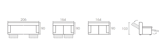 Medidas para sofá de 3 plazas y de 2 plazas de piel modelo vegas de chitra